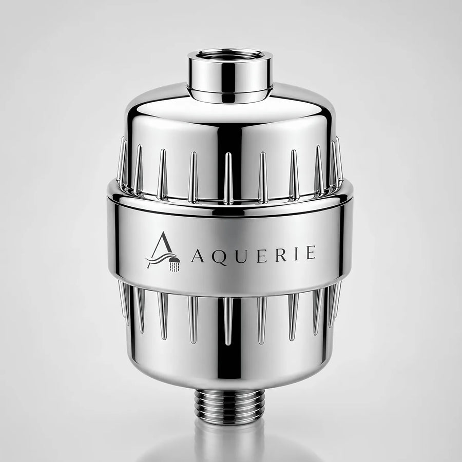 AQUERIE Rituel chrome shower filter for hard water and sensitive skin